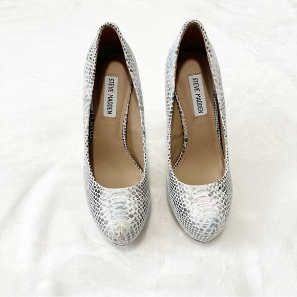Steve Madden Snakeskin Heels Nala pumps black white pink size 7.5 - Picture 6 of 9